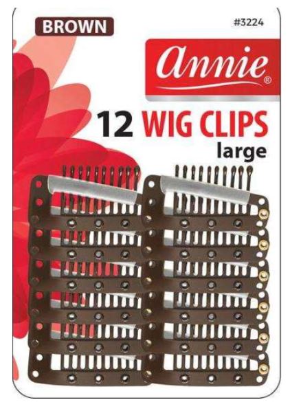 Annie Wig Clips L Brown