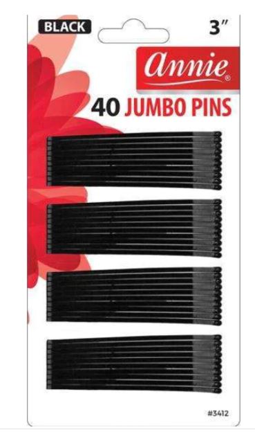 Annie 3" Black Bob Pins