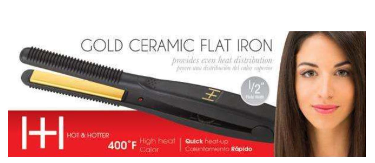 Hot & Hotter Gold Ceramic Flat Iron 1\2