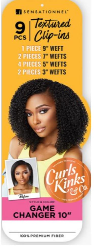 Curls Kinks 9" 7" 5" 3" Textured Clips Game Changer