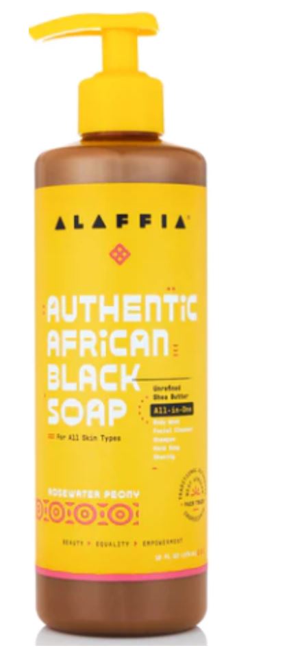 Alaffia Black Soap Rosewtr 16oz