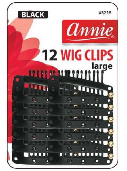 Annie Wig Clips L Black